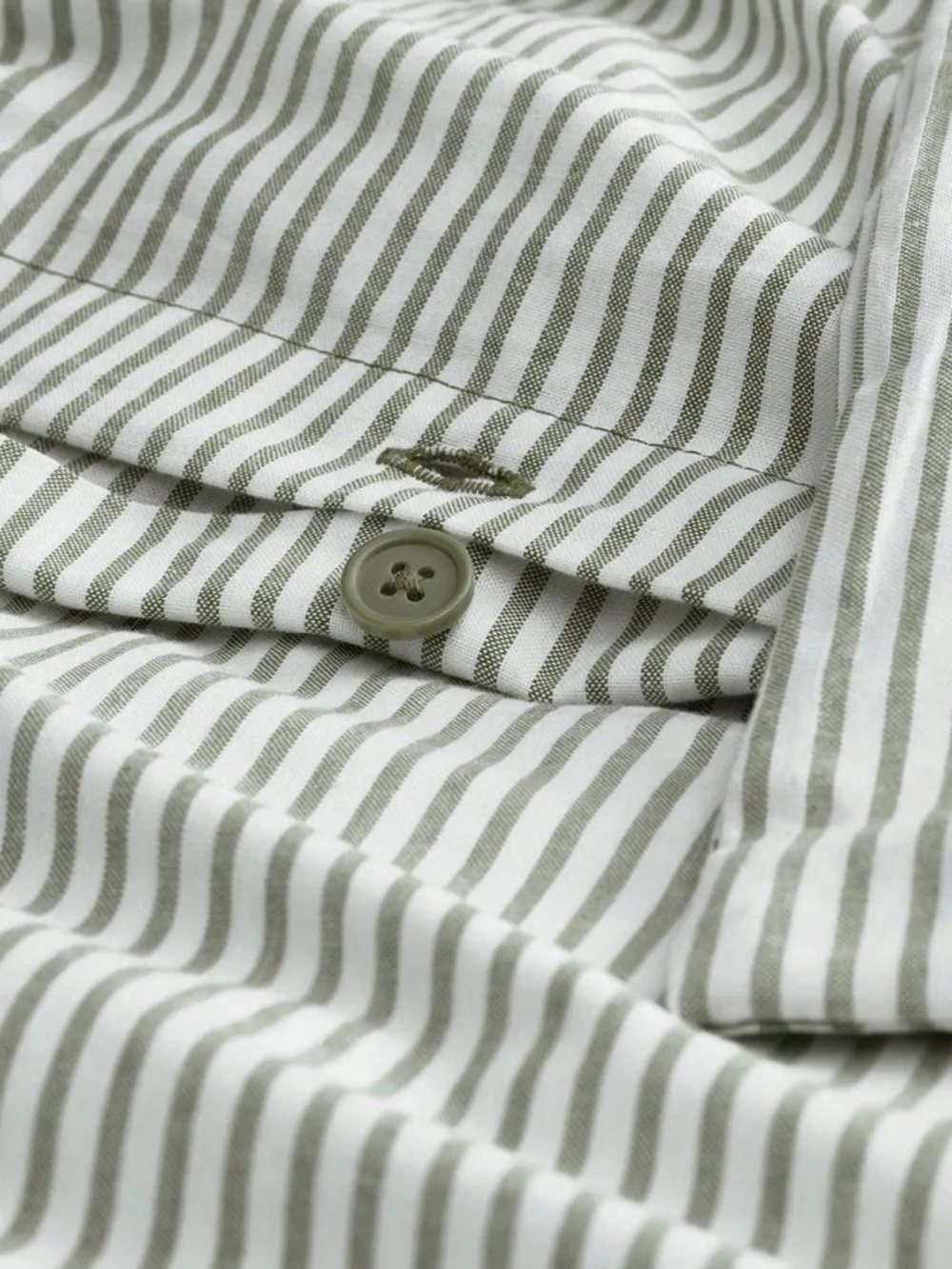 Striped Sage Green Home Bedding Duvet Cover Set